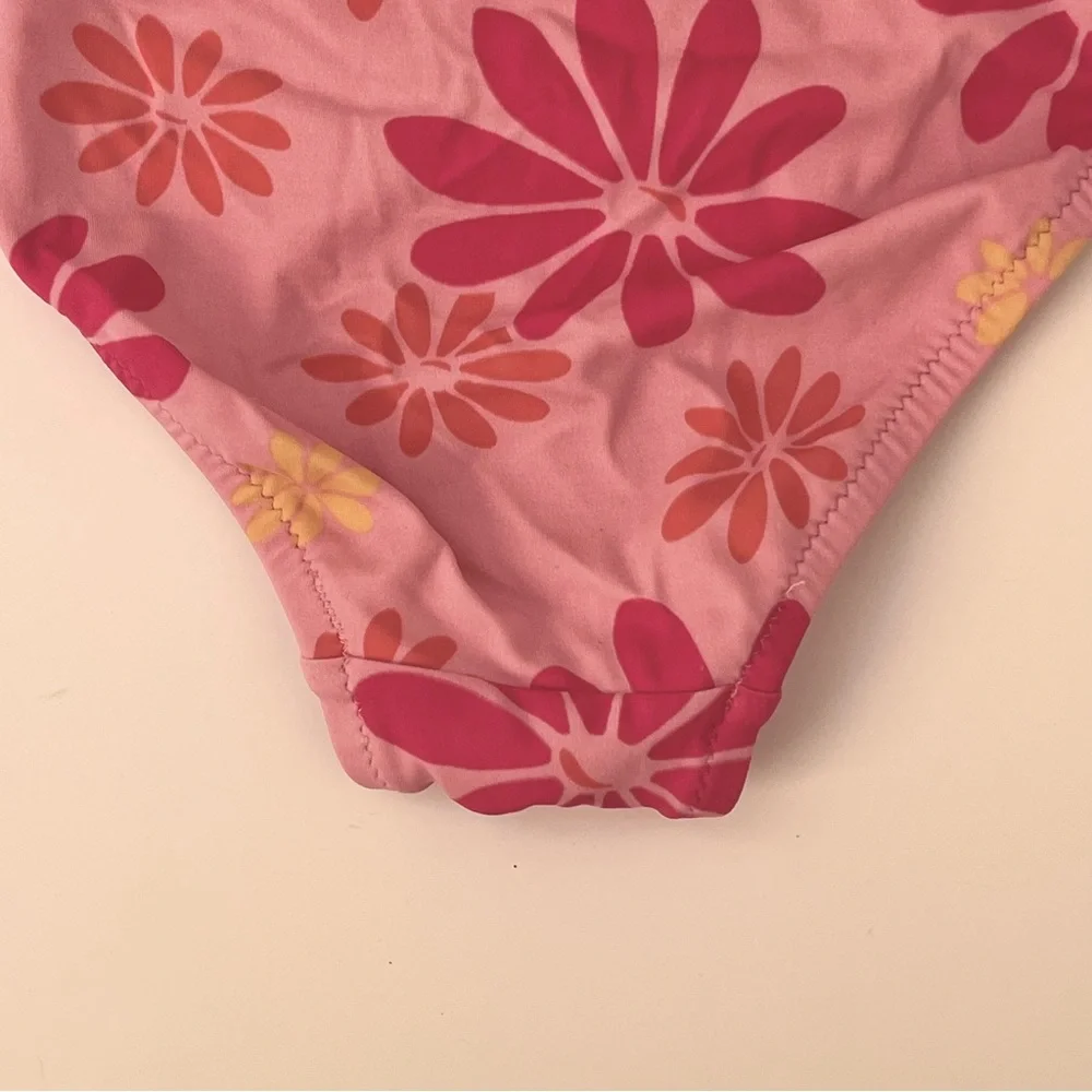 Victoria Secret Y2K Daisy Print Bikini Bottoms Pink Sz S